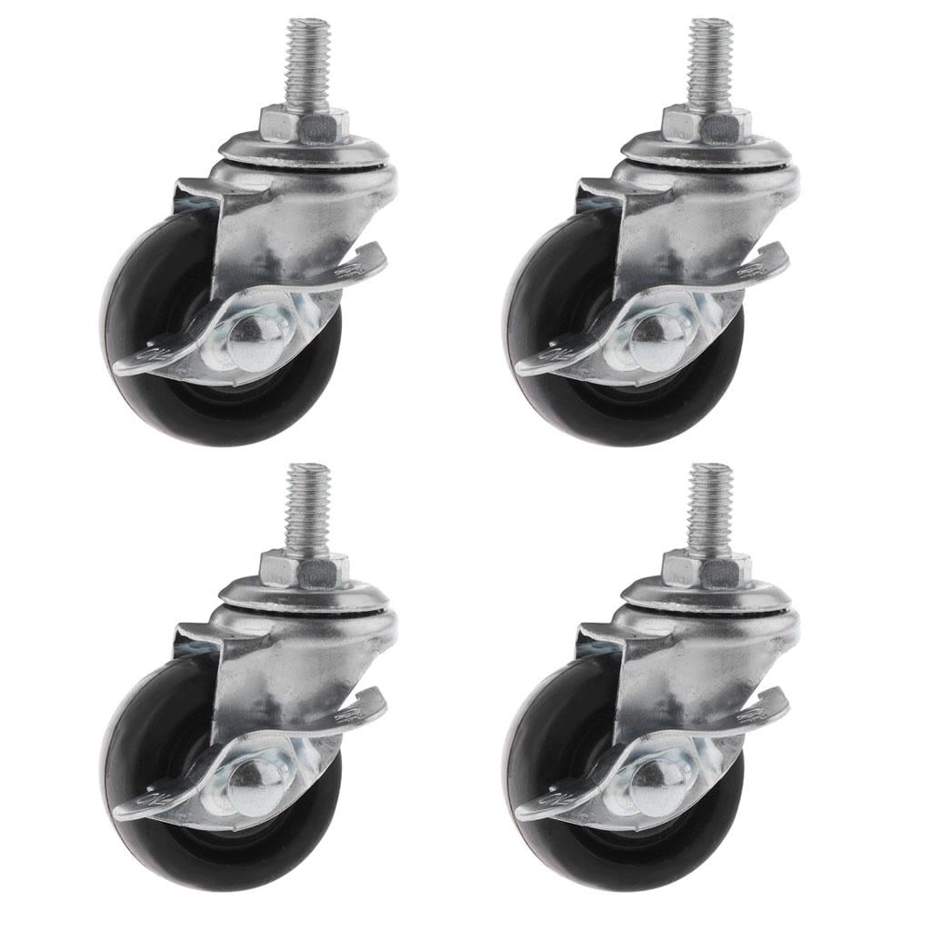 4 Pcs 1.5 inch Swivel Plate Caster Wheels Heavy Pressure Withstanding 