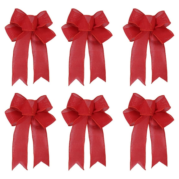 HCTSHG 6 Pack Red Christmas Wreath Bow 9 Inches Christmas Tree Decorations and Ornaments Bow Xmas Bows for Indoor and Outdoor Decoration