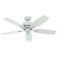 thumbnail image 2 of Hunter 48 inch Outdoor or Indoor Ceiling Fan No Light - White Ceiling Fan without Light, Standard Mount, For Patio, Porch, Garage, or Living Room, 5 Blades, Pull Chain - Sea Wind 53350, White, 2 of 12
