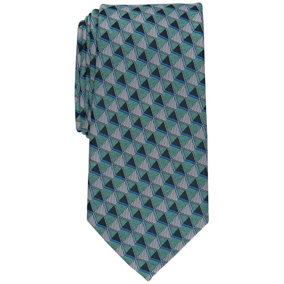 Perry Ellis Men's Dunstan Geometric Print Green Tie One Size Necktie