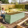 thumbnail image 3 of Outsunny Galvanized Raised Garden Bed, 8'x4'x2' Planter Box, Light Green, 3 of 10
