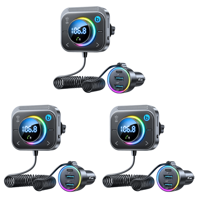Adaptador de audio portátil Cargador de coche compatible con Bluetooth Adaptador de coche FM Kit de coche