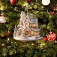 thumbnail image 3 of Tyidzon Christmas Ornaments Acrylic Snow House Hanging Christmas Decorations for Xmas Tree Car Winter Party Holiday Decor, 3 of 6