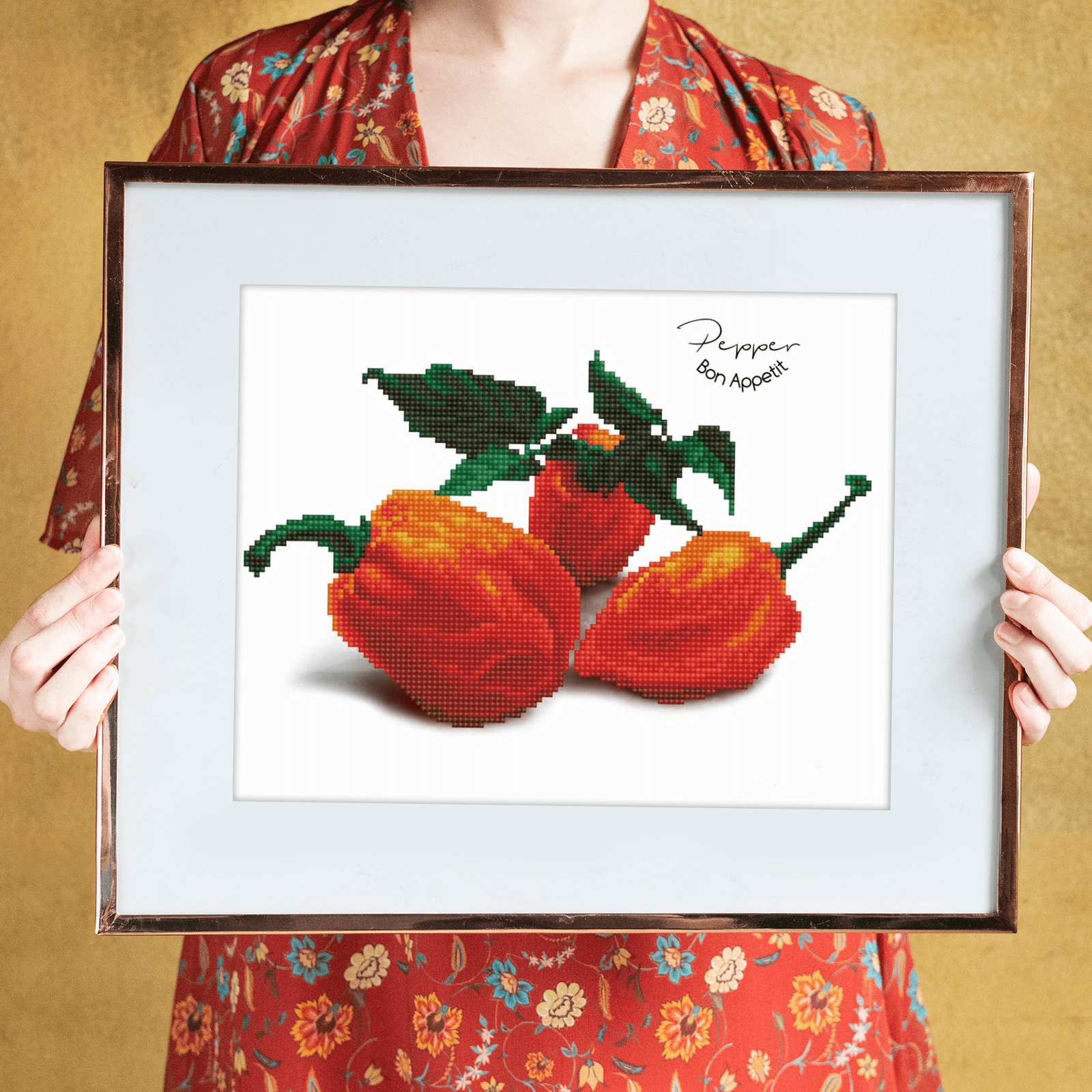 Diamond Dotz Pepper Bon Appetit Diamond Painting Kits for Adults - Diamond Art Kits a Relaxing Creative Craft Kit with Dotz Gems 12x12