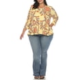 thumbnail image 2 of White Mark Women's Plus Size Vibrant Boho Swing Top, 2 of 6