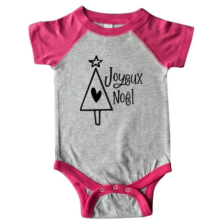 

Inktastic Joyeux Noël- Christmas Tree Gift Baby Boy or Baby Girl Bodysuit