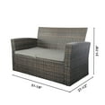 thumbnail image 4 of Baner Garden N87-XJ 4 Piece Outdoor Furniture Set All Weather Deep Seating Patio Backyard Garden with Grey Cushions, Mixed Black/Brown, 4 of 7