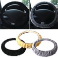 thumbnail image 3 of Walbest Elastic Long Black, 15" in, Anti-Slip, Odorless Short Plush "Steering Wheel Cover", 3 of 6