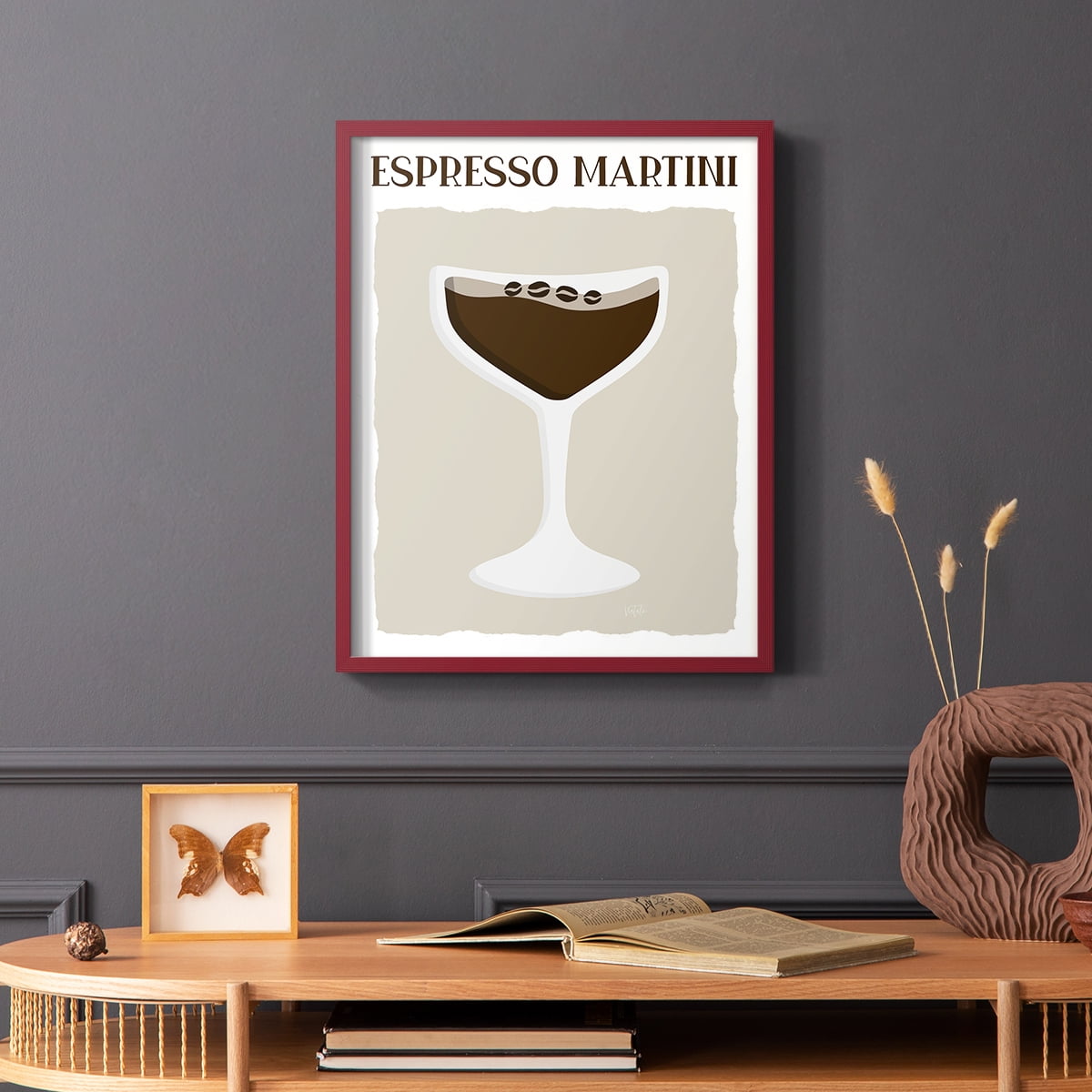 Espresso Martini in Paper Solid Wood 8 x 10 Framed Print