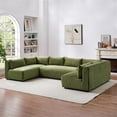 thumbnail image 5 of Glenmont Mid Century Modern Modular Olive Green Velvet Comfy Sectional Couch, 5 of 7