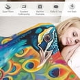 thumbnail image 3 of Orinice Peacock Blanket for Adults Boys Girls, Flannel Peacock Blankets Gifts, Peacock Field Throw Blanket for Sofa Couch Bed Living Room Soft Warm Cozy Peacock Decor  50x60in, 3 of 6
