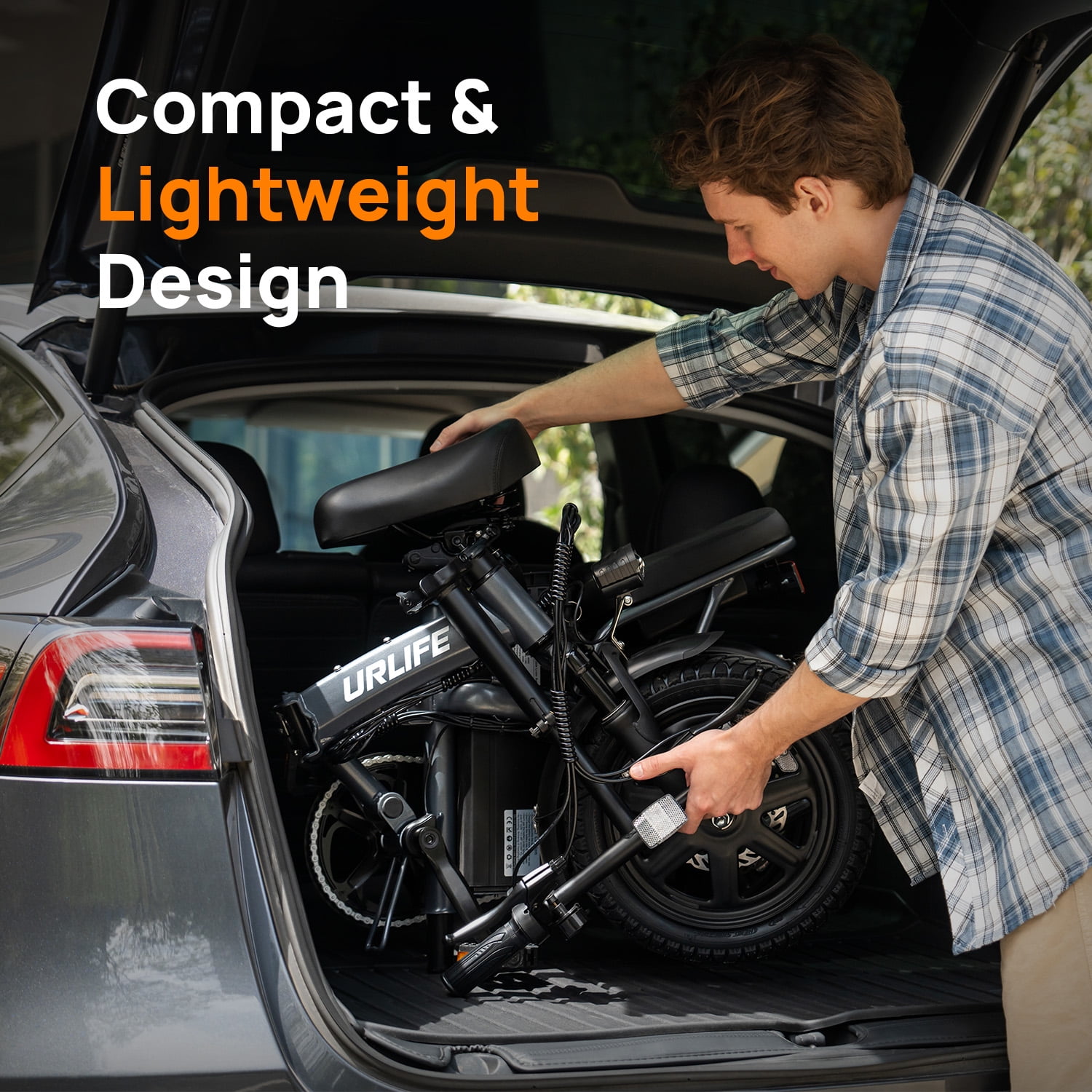 URLIFE Folding Electric Bike for Adults, 14" Portable Commuter Ebikes, 20-40 Mile Long Range, 500W Peak Motor, 20MPH,48V 7.5Ah Removable 48V Battery, UL2849 Mini Bike