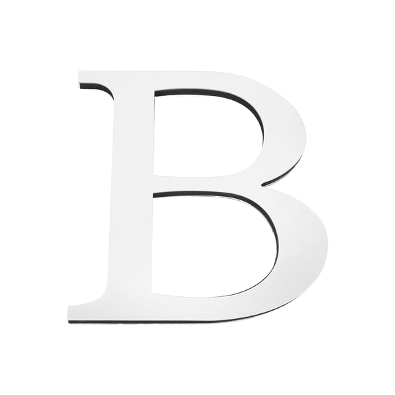 Uxcell 7.87 Inch 3D Acrylic Alphabet Mirror Wall Stickers Letter B Self Adhesive Letter Sign for Home Decoration Silver