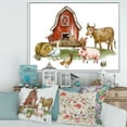 thumbnail image 2 of Designart 'Farm House With Goose Cow Pig Chicken and Haystack' Rustic Framed Canvas Wall Art Print, 2 of 5