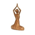 thumbnail image 4 of 10" Wooden Handmade Mini Yoga Figurines, Yoga Pose Statue, Yoga Room Studio Decor, Mindful Home Decor Yogi Gift, Decorative Shelf Decor Objects - Easy Pose, 4 of 6
