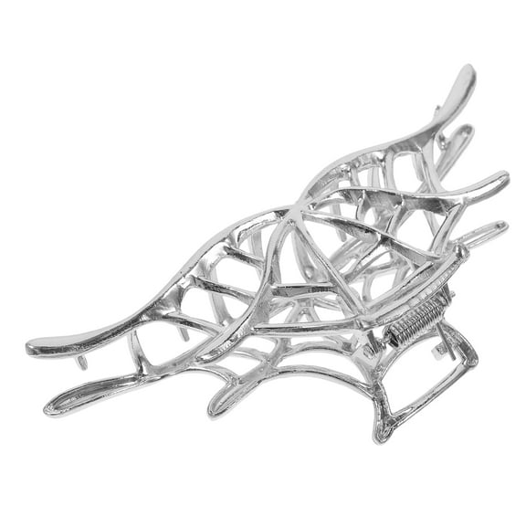 Niceauty hair claw Clip Hair Fixing Zinc Alloy Silver 1Pack for Women