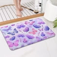 thumbnail image 4 of Purple Butterfly Lavender Pattern Bathroom Rugs Mat,Non Slip Microfiber Bathroom Rug,Rubber Backing,Soft Bathroom Mats for Bathroom Floor,Tub and Shower,17x27in(43x68cm), 4 of 5