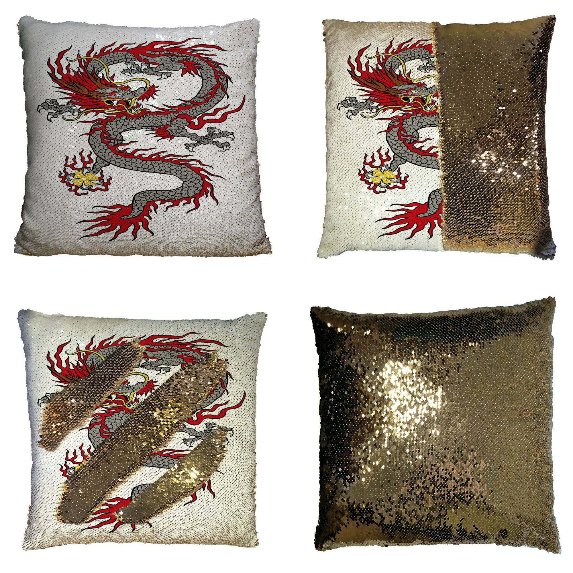 Decorative Throw Pillow Case Cushion Cover Dragon 20x30 inch one side