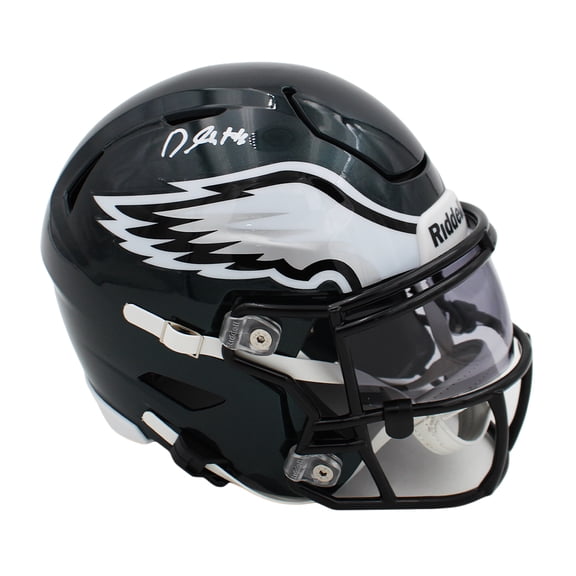 Collectible DeVonta Smith Autographed/Signed Philadelphia Speed Flex Mid-Size Football Midi Helmet