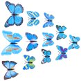 thumbnail image 2 of 12 pegatinas de mariposa pegatinas de pared tridimensionales decoración de pared de salón azul, 2 of 5