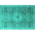 thumbnail image 1 of Ahgly Company Machine Washable Indoor Rectangle Abstract Turquoise Blue Modern Area Rugs, 2' x 5', 1 of 4