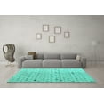 thumbnail image 3 of Ahgly Company Machine Washable Indoor Square Solid Turquoise Blue Modern Area Rugs, 3' Square, 3 of 4