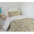 thumbnail image 4 of Ambesonne Cocoa Quilted Bedspread Set 2 Pcs, Flowers Butterfly, Twin Size, Cocoa Black and White, 4 of 6