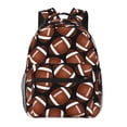 thumbnail image 1 of Fotbe Brown Football On Black Mochila Casual con Estampado para Escuela, Viajes y Actividades al Aire Libre - Duradera, Ligera y Cómoda, 1 of 5