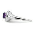 thumbnail image 4 of Sterling Silver Rhodium-plated Diam. & Amethyst Ring QBR11FEB, 4 of 11