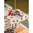 thumbnail image 2 of Outdoor Tablecloth with Umbrella Hole for Patio/Picnic/Party/Camping, Red Tulip Flowers Waterproof Table Cloth Square Cover Washable, Spring Floral Vintage Drum Country Yellow (60"x 60"), 2 of 8
