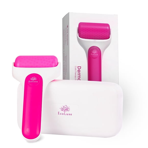 EcoLuxe Skincare Ice Roller - Rodillo de masaje facial y de ojos premium con estuche para congelador para enfriamiento prolongado, alivio del dolor y el herpes zoster, reduce la hinchazón y el enrojec