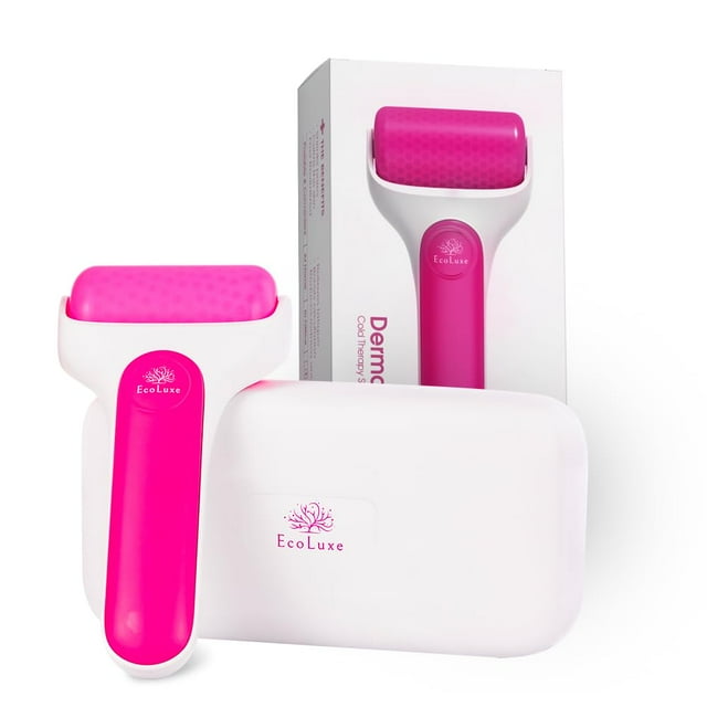 EcoLuxe Skincare Ice Roller - Rodillo de masaje facial y de ojos premium con estuche para congelador para enfriamiento prolongado, alivio del dolor y el herpes zoster, reduce la hinchazón y el enrojec