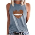 thumbnail image 2 of Plus Size Tank Tops for Women under $10 Round-Neck Sleeveless Baseball Loose Printed Pullover Tops Gray S, 2 of 4