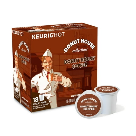 Donut House Collection K-Cup Pods, Light Roast Coffee, 18 Count
