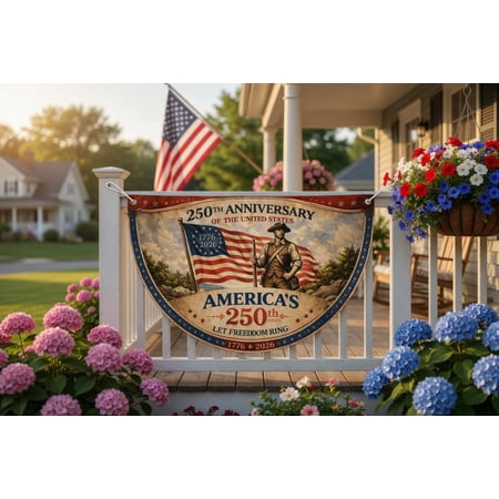 250th Anniversary US Bunting Flag, Descendant of a Patriot Flag, 1776 2026 American Flag, Patriotic Flag, USA Independence Flag 18x36in