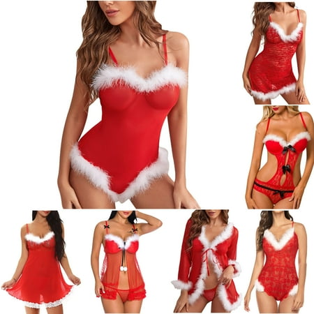 

uublik Valentines lingerie set for women lace plus size babydoll sexy naughty bodysuit