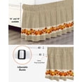 thumbnail image 3 of Thanksgiving Fall Bed Skirt Queen Size 18 Inch Drop, Orange Pumpkin Maple Leaf Linen Bottom Wrap Around Dust Ruffle Bedskirts, Wrinkle & Fade Resistant Easy Fit Bedskirt with Adjustable Elastic, 3 of 8