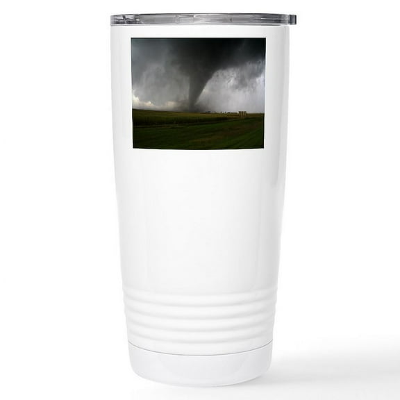 CafePress - Tornado Stainless Steel Travel Mug - Insulated Stainless Steel Travel Tumbler 20 oz.