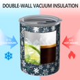 thumbnail image 2 of 12oz Coffee Tumblers Dark Blue Christmas Snowflake Pattern Stainless Steel Vacuum Insulated Travel Tumbler Coffee Cups Mug with Lid and Straw with Cleaning Brush for Cold & Hot Drinks, 2 of 5