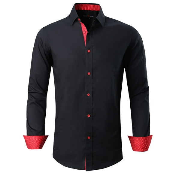 Damipow Mens Button Down Shirts Regular Fit Long Sleeve Cotton Dress Shirt,Sizes S-2XL,Mens Shirts