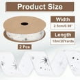 thumbnail image 2 of Uxcell Organza Star Ribbon Wired, Christmas Tree Print Glitter Ribbon for Gift Wrapping Beige, 2 of 6