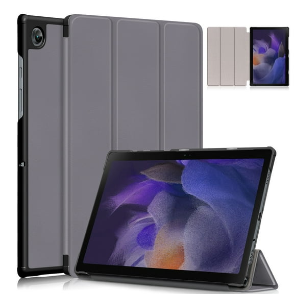 Allytech Case Fit for Samsung Galaxy Tab A8 10.5" (SM-X200/SM-X205/SM-X207), Premium PU Leather &   Hard PC Back   Microfiber Lining Viewing & Typing Trifold Case for Galaxy SM-X200, Gray