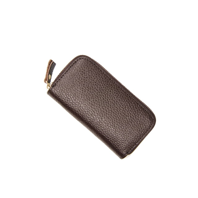 Funda de cuero Sonducket para llaves tarjetero monedero organizador Vintage Premium unisex color Café oscuro