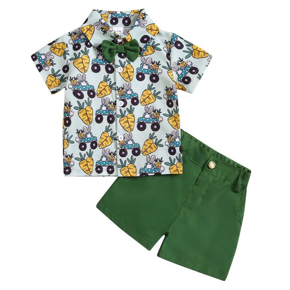 Gerichy Baby Boys 2PCS Shorts Set Toddler Boy Clothes Little Boys Summer Outfits Short Sleeve Clothing Dinosaur T-Shirt & Shorts Sets