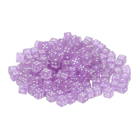 200Pack Mini Dice, 5mm/0.2" Acrylic Tiny Six Side Game Dot Square Dice Bulk for Table Board Game Party Activities, Clear Light Pink/White