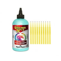 Unicorn SPiT Gel Stain & Glaze in One - 20 Complete Original & Sparkle Paint Collection with 10 TreBBies Fine Detail Sticks (8oz, Zia Teal)