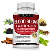 Toplux Blood Sugar Complex 20 Natural Ingredients with Cinnamon to Support Overall Health, 60 Capsules