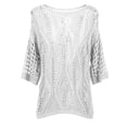thumbnail image 5 of Gunia Crochet Beach Cover Up Women Hollow Out Lightweight Knit Short Sleeve Tee Top Sweater Crocheted Tops, 5 of 5