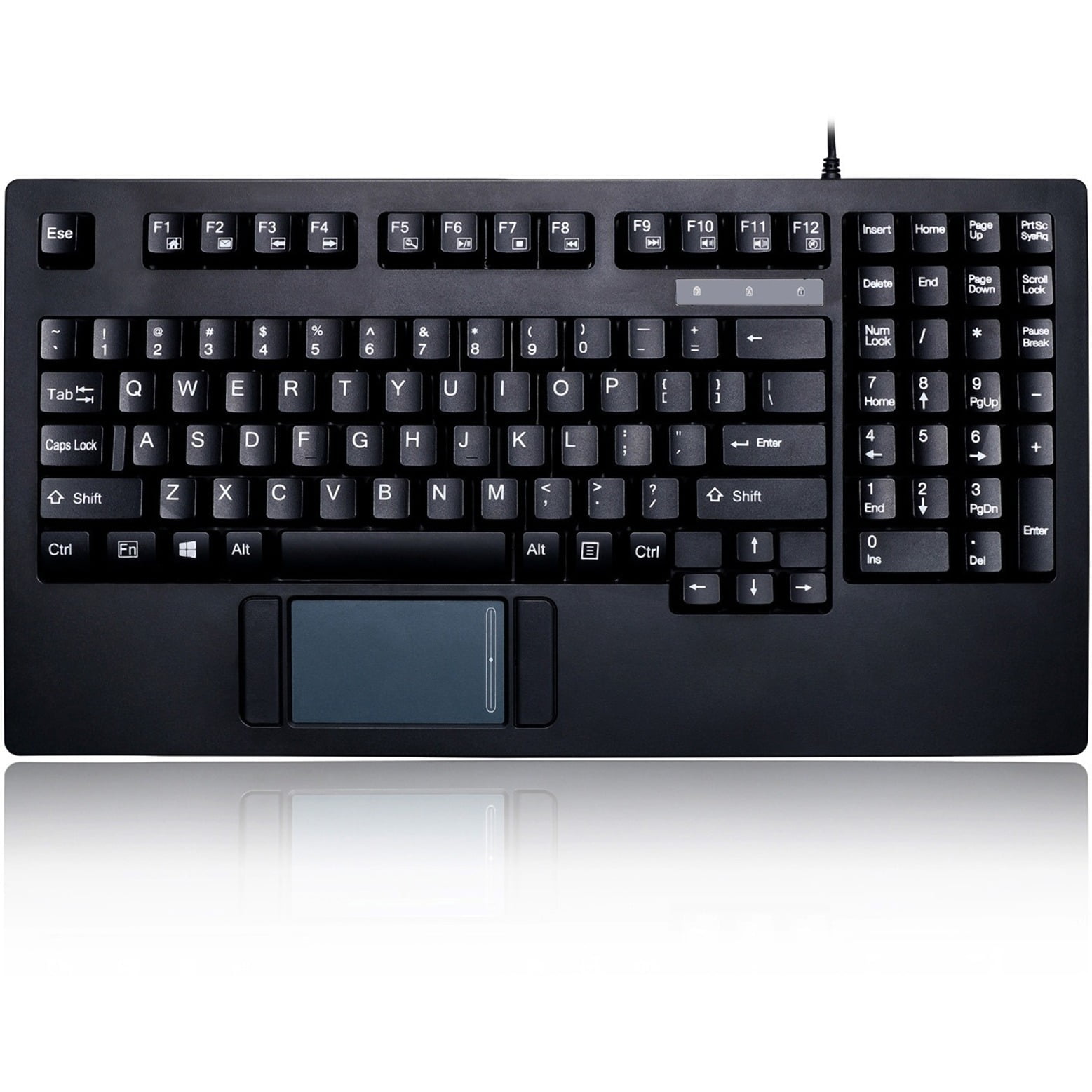Parastās tastatūras Perixx Perixx PERIBOARD-510 H PLUS US, mini USB keyboard, touchpad, hub, black