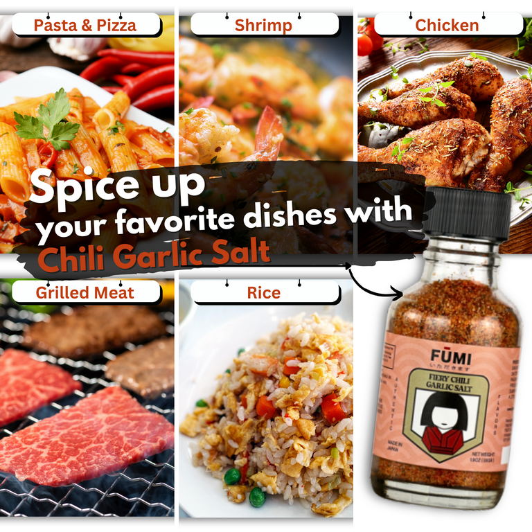 FŪMI Spicy Chili Garlic Salt - Umami Blend of Crispy Garlic, Hot
